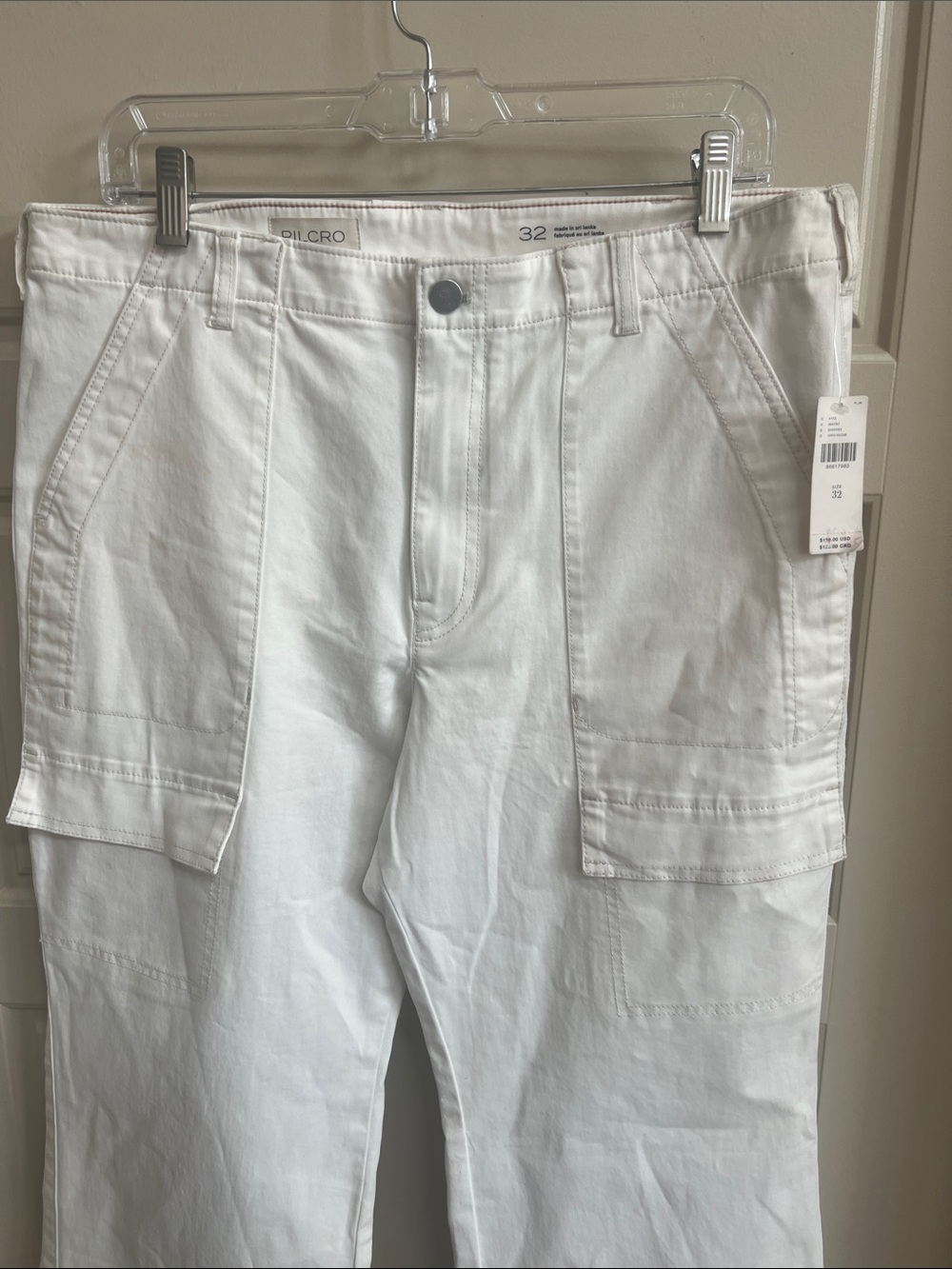 Anthropologie Pilcro White Utility Bootcut Pants Sz 32 summer coastal - Picture 6 of 10
